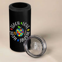 Autism Acceptance Teacher 4 in 1 Can Cooler Tumbler Teach Love Hope Inspire