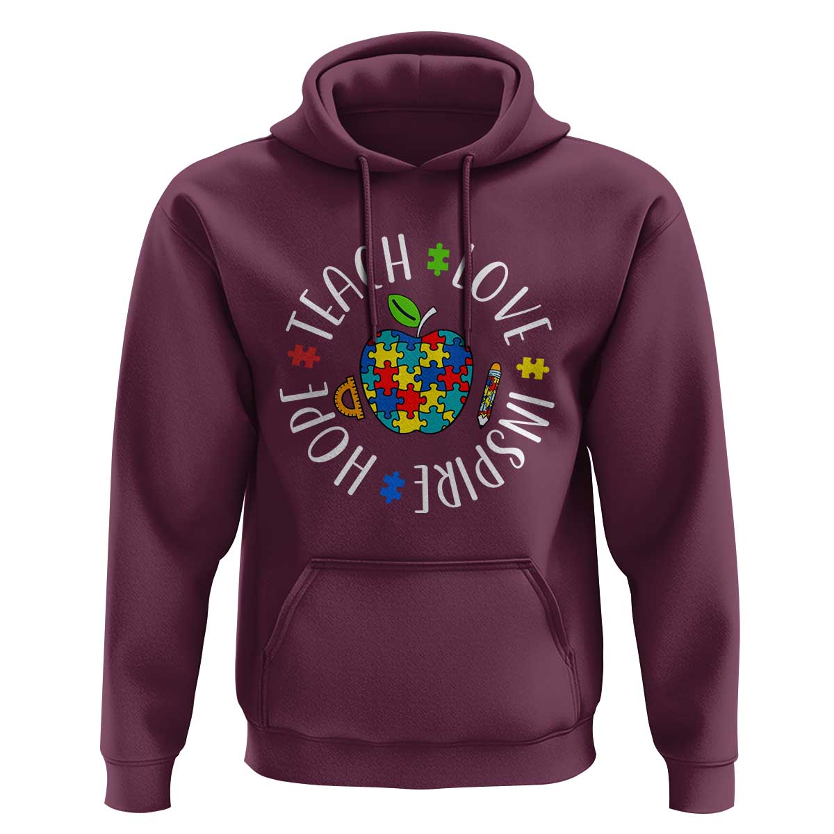 Autism Acceptance Teacher Hoodie Teach Love Hope Inspire