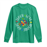 Autism Acceptance Teacher Long Sleeve Shirt Teach Love Hope Inspire
