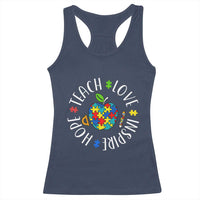 Autism Acceptance Teacher Racerback Tank Top Teach Love Hope Inspire