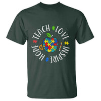 Autism Acceptance Teacher T Shirt Teach Love Hope Inspire