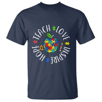 Autism Acceptance Teacher T Shirt Teach Love Hope Inspire
