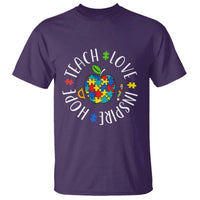 Autism Acceptance Teacher T Shirt Teach Love Hope Inspire