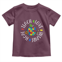 Autism Acceptance Teacher Toddler T Shirt Teach Love Hope Inspire
