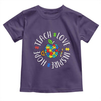 Autism Acceptance Teacher Toddler T Shirt Teach Love Hope Inspire