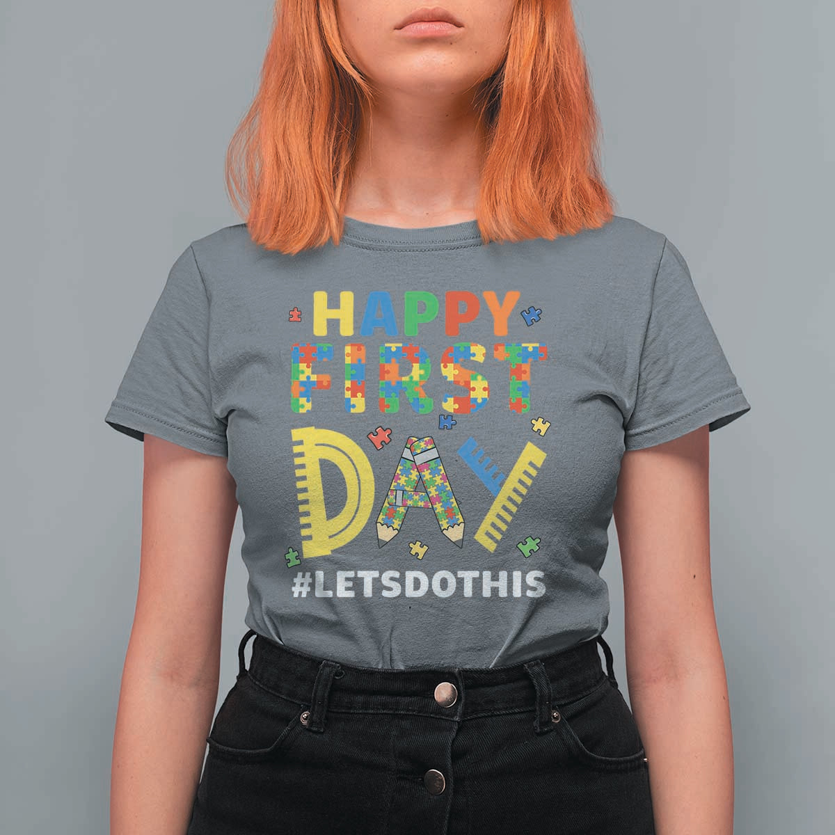 Autism Acceptance Back To School Educator T Shirt For Women Happy First Day