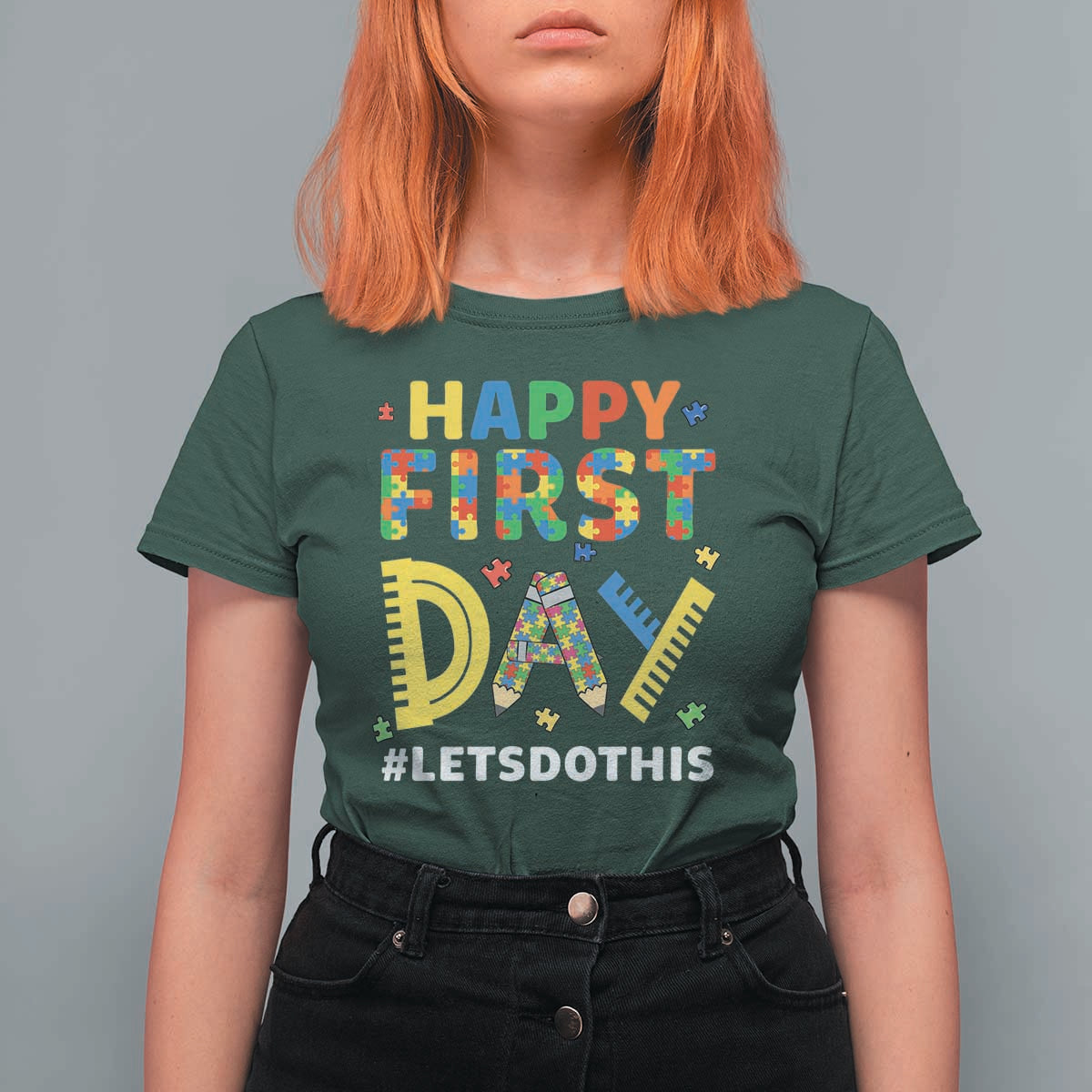 Autism Acceptance Back To School Educator T Shirt For Women Happy First Day