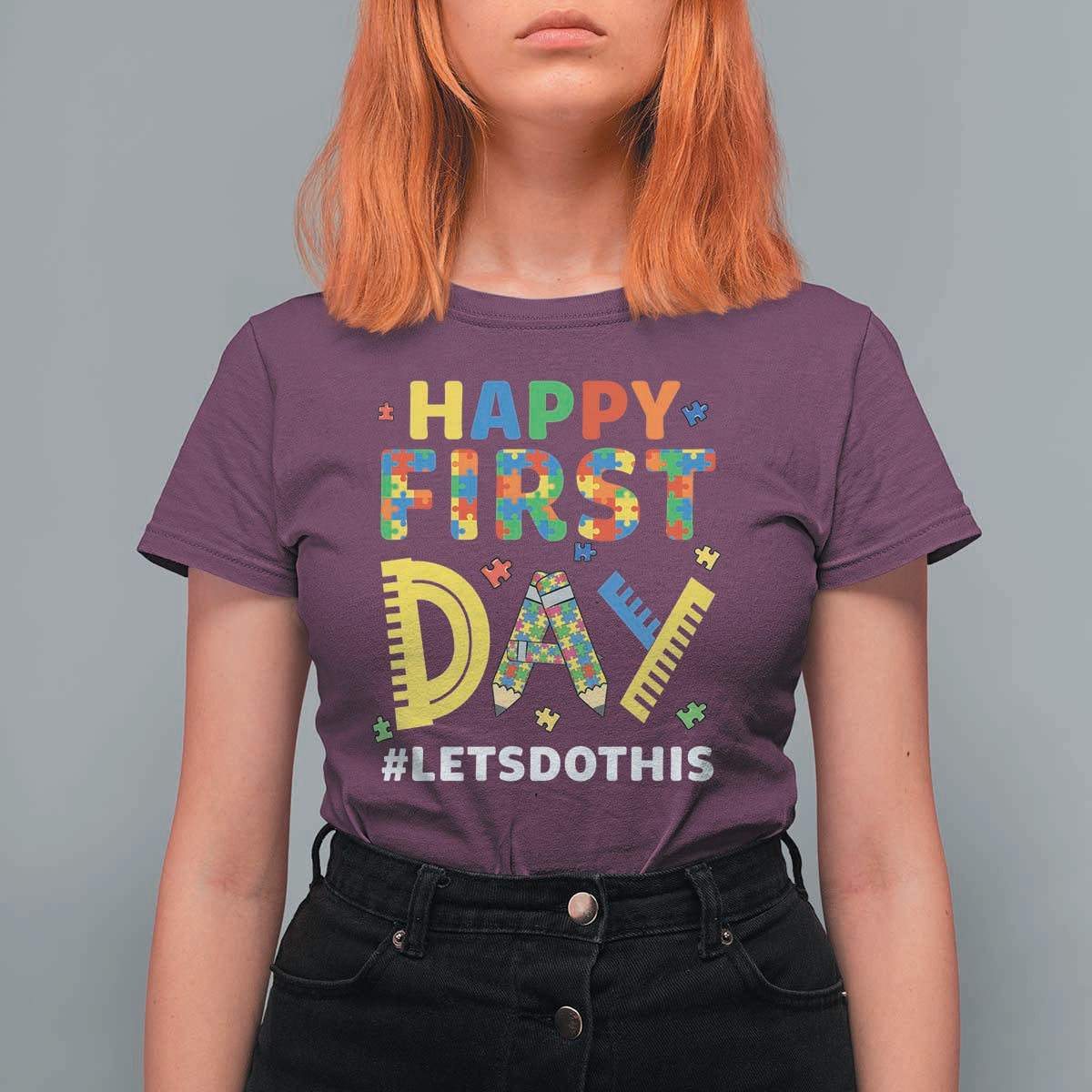 Autism Acceptance Back To School Educator T Shirt For Women Happy First Day