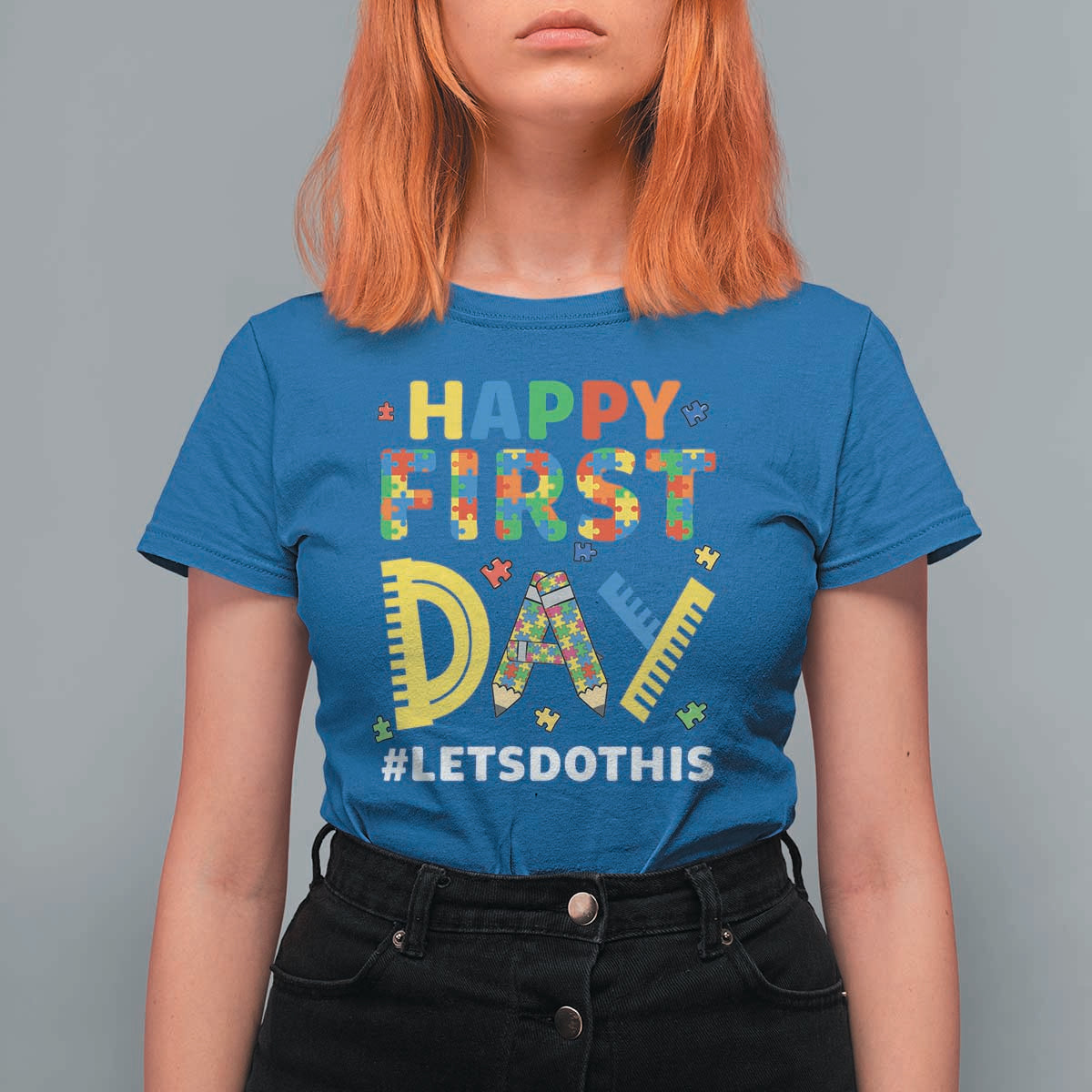 Autism Acceptance Back To School Educator T Shirt For Women Happy First Day