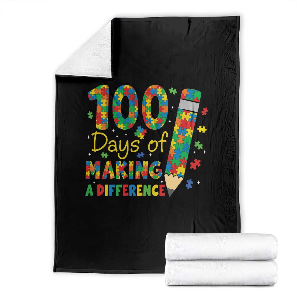 Proud Autism Teacher 100 Days Of School Throw Blanket Making A Difference