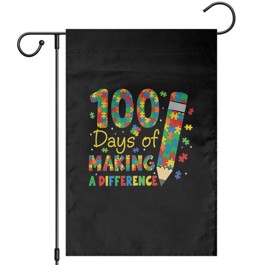 Proud Autism Teacher 100 Days Of School Garden Flag Making A Difference