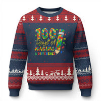 Proud Autism Teacher 100 Days Of School Ugly Christmas Sweater Making A Difference
