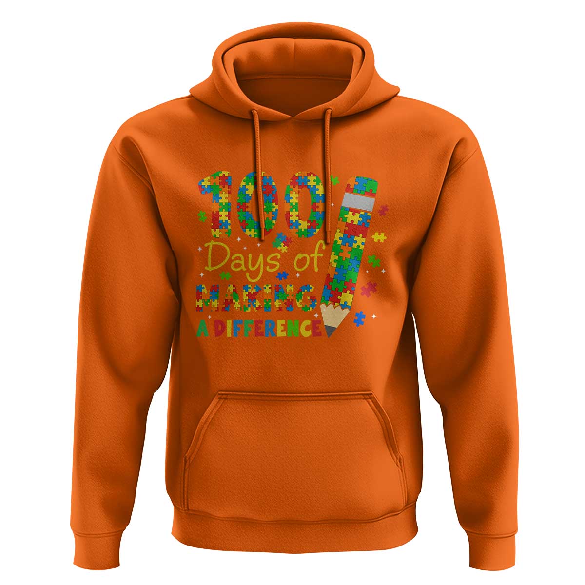 Proud Autism Teacher 100 Days Of School Hoodie Making A Difference