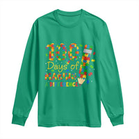 Proud Autism Teacher 100 Days Of School Long Sleeve Shirt Making A Difference