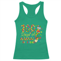 Proud Autism Teacher 100 Days Of School Racerback Tank Top Making A Difference