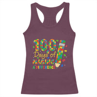 Proud Autism Teacher 100 Days Of School Racerback Tank Top Making A Difference