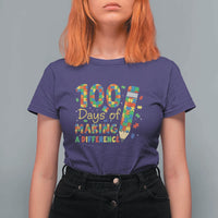 Proud Autism Teacher 100 Days Of School T Shirt For Women Making A Difference