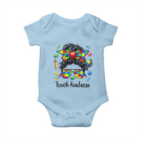 Sped Educator Autism Support Baby Onesie Teach Kindness Messy Bun