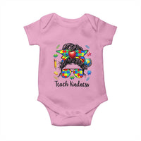 Sped Educator Autism Support Baby Onesie Teach Kindness Messy Bun