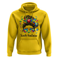 Sped Educator Autism Support Hoodie Teach Kindness Messy Bun