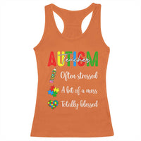 Autism Support Educator Racerback Tank Top Often Stressed A Bit Of A Mess Totally Blessed