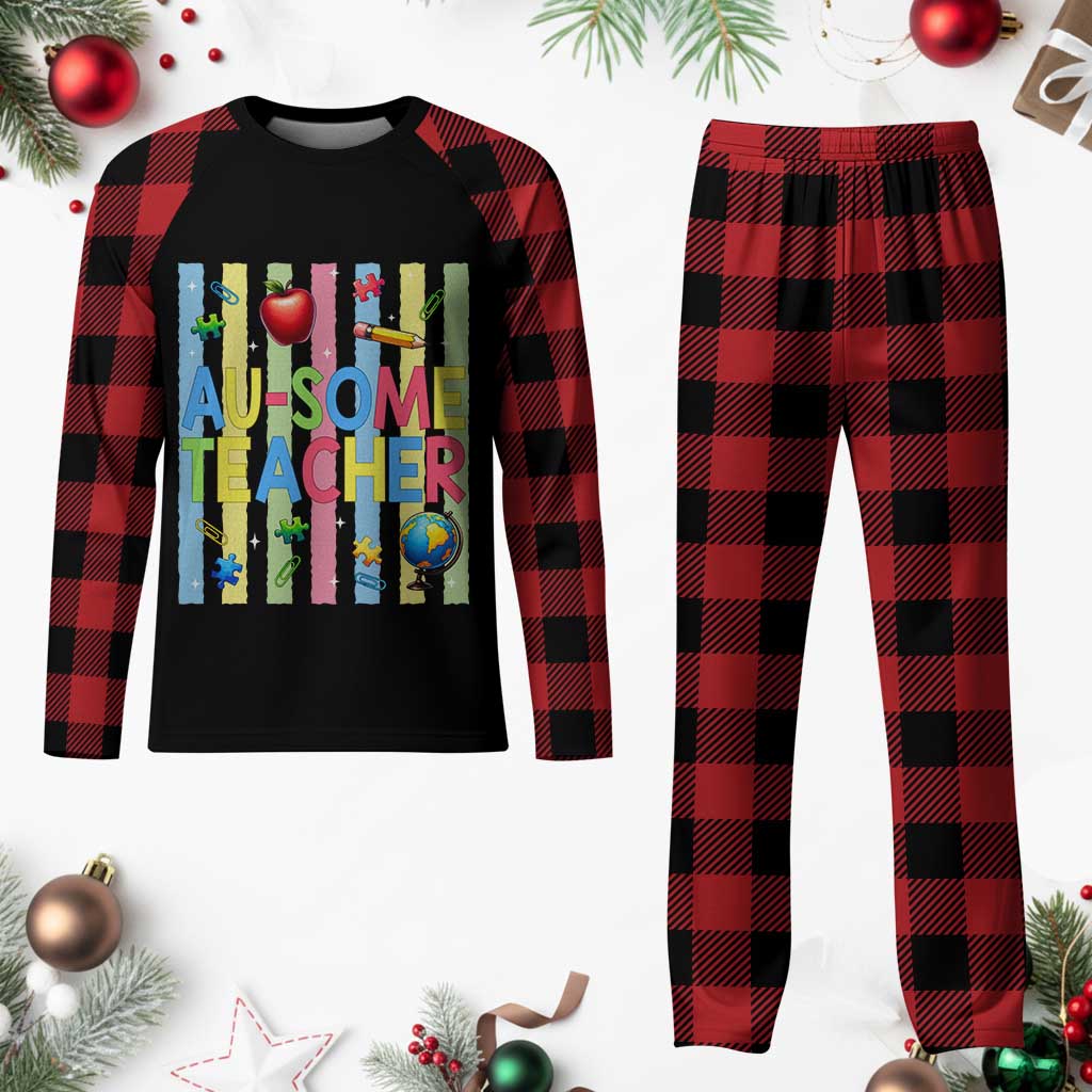 Special Ed Teacher Autism Acceptance Plaid Pajama Set Au Some Teacher