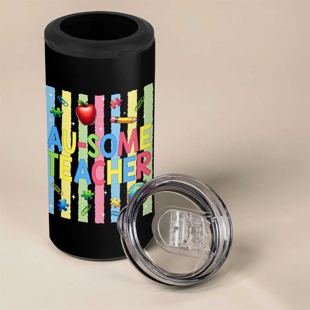 Special Ed Teacher Autism Acceptance 4 in 1 Can Cooler Tumbler Au Some Teacher