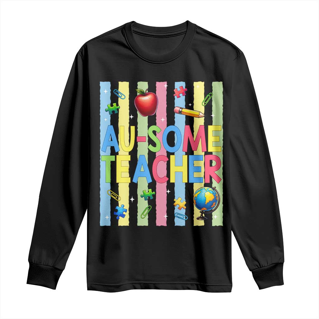 Special Ed Teacher Autism Acceptance Long Sleeve Shirt Au Some Teacher