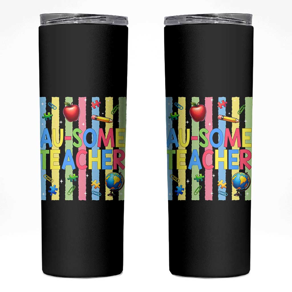 Special Ed Teacher Autism Acceptance Skinny Tumbler Au Some Teacher