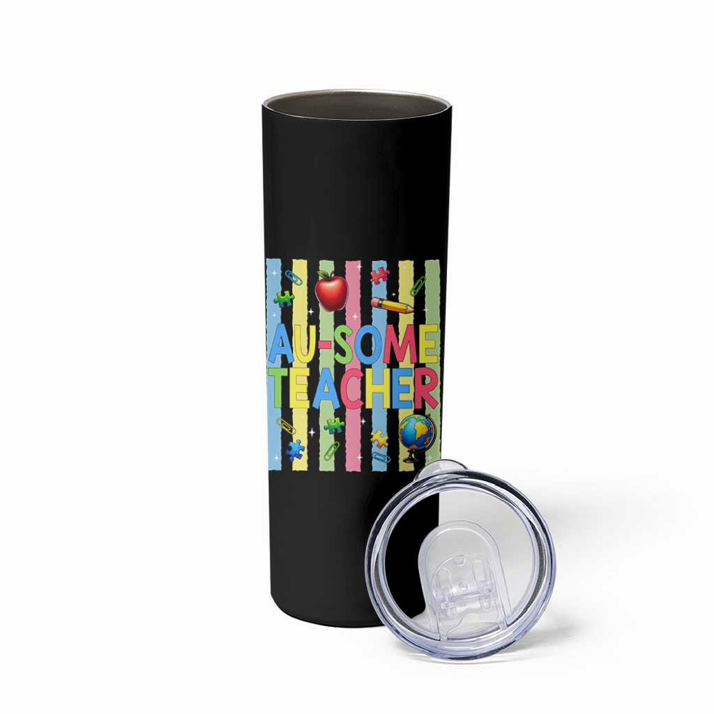 Special Ed Teacher Autism Acceptance Skinny Tumbler Au Some Teacher