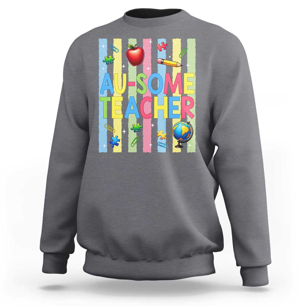 Special Ed Teacher Autism Acceptance Sweatshirt Au Some Teacher