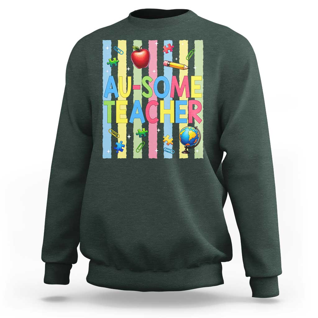Special Ed Teacher Autism Acceptance Sweatshirt Au Some Teacher