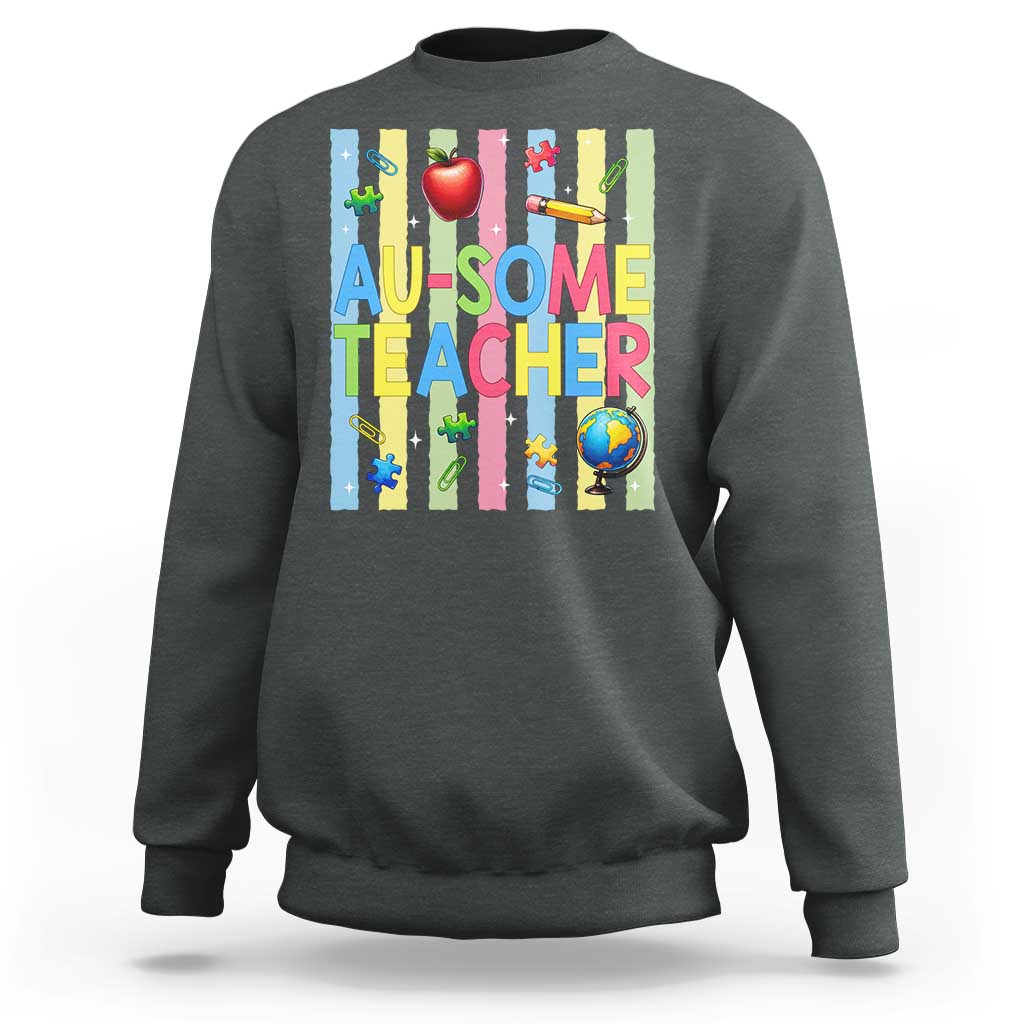 Special Ed Teacher Autism Acceptance Sweatshirt Au Some Teacher