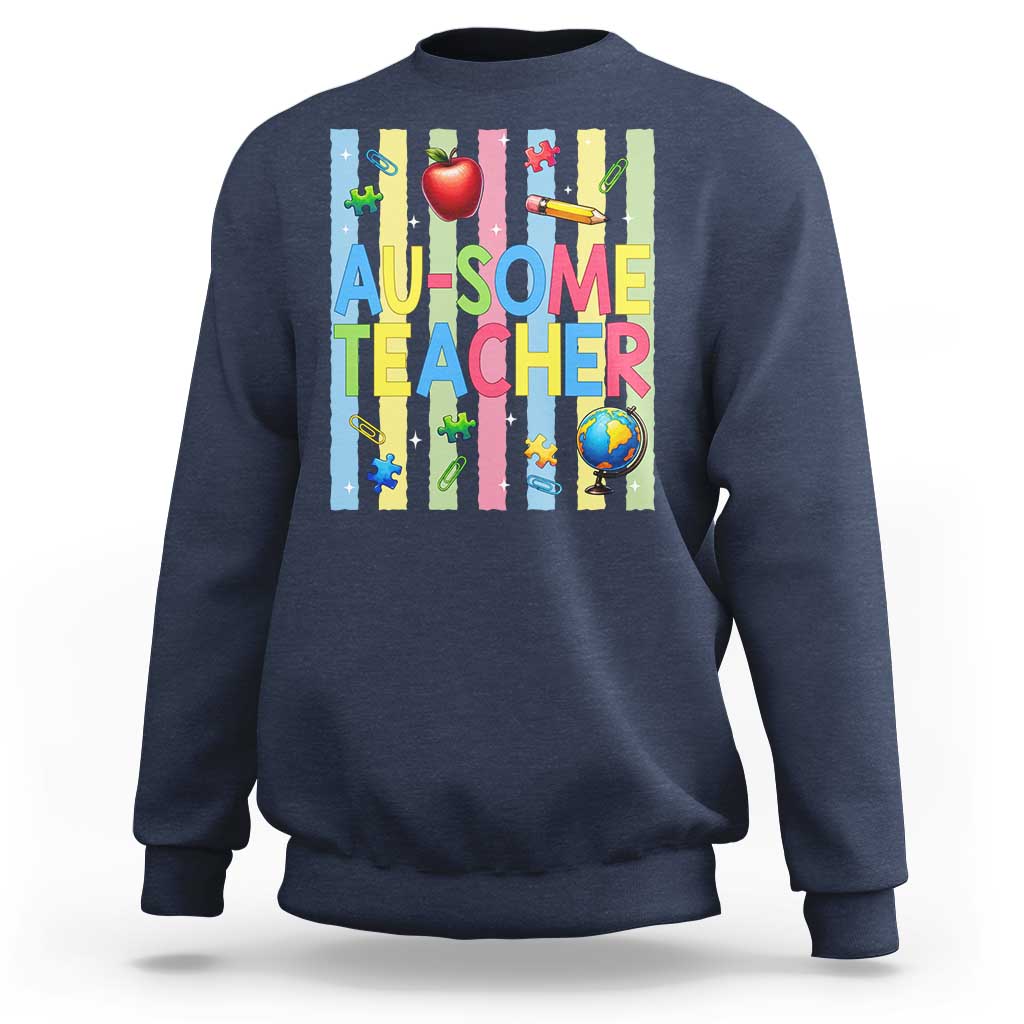 Special Ed Teacher Autism Acceptance Sweatshirt Au Some Teacher