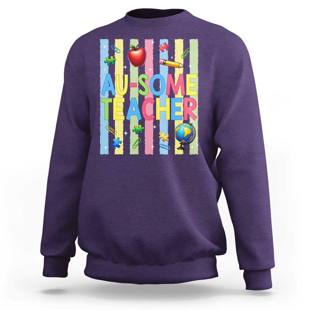 Special Ed Teacher Autism Acceptance Sweatshirt Au Some Teacher