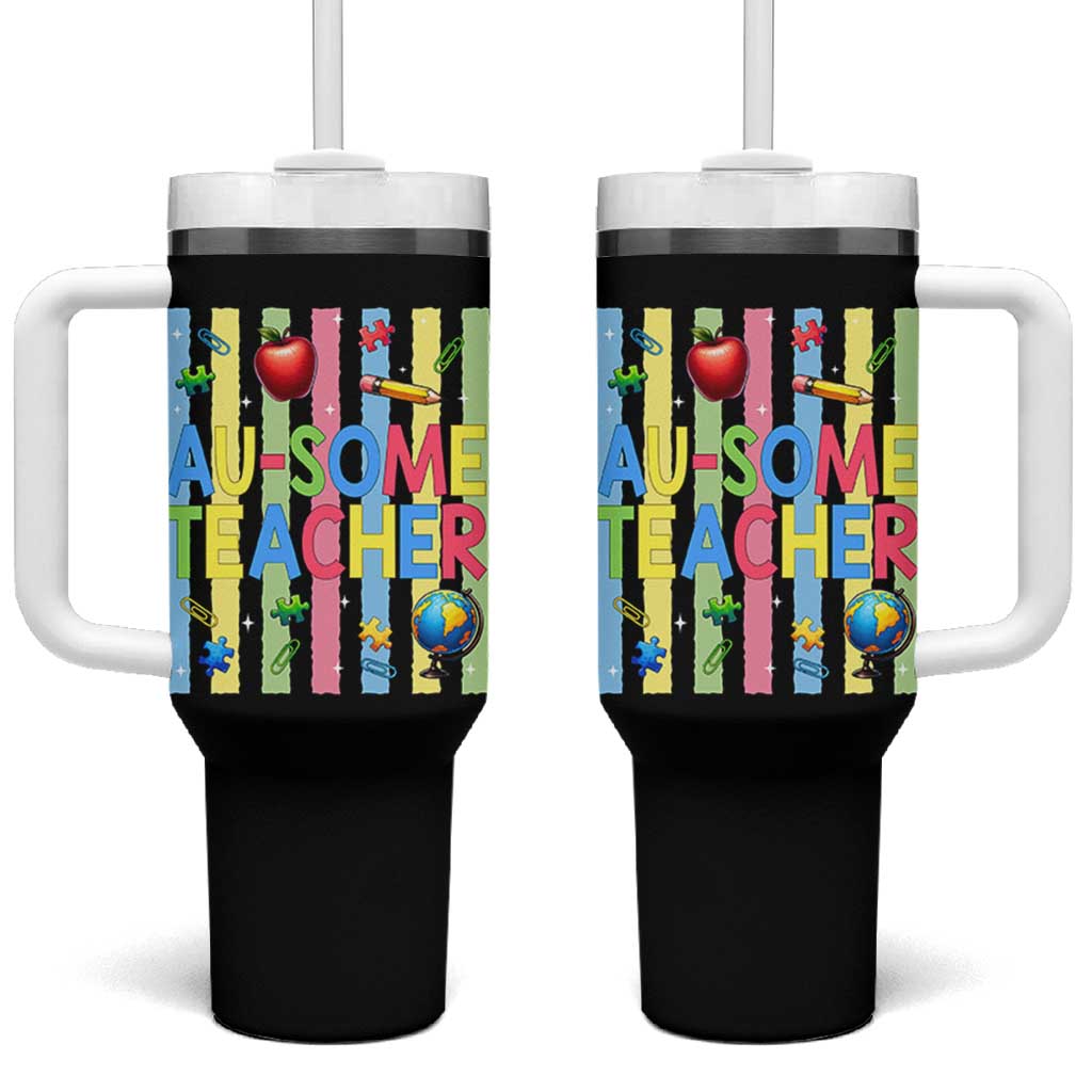 Special Ed Teacher Autism Acceptance Tumbler With Handle Au Some Teacher