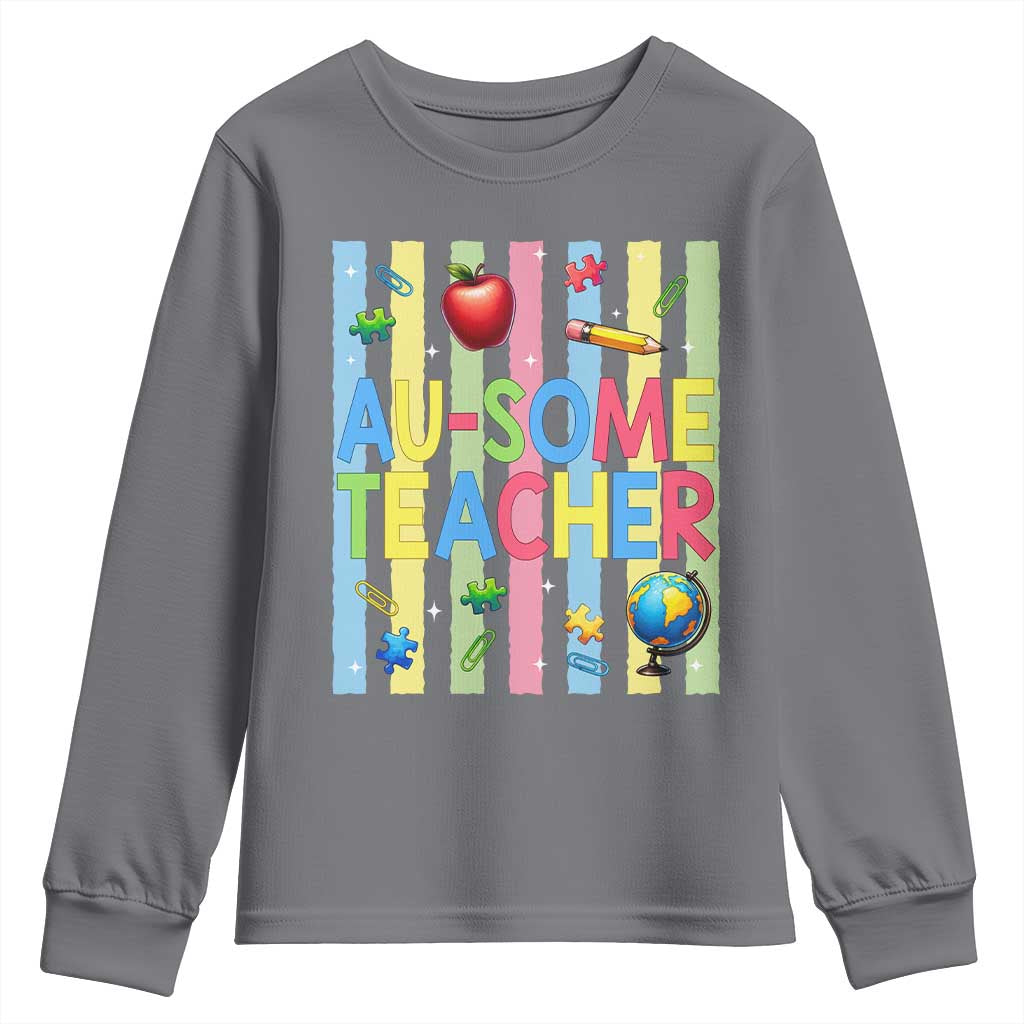 Special Ed Teacher Autism Acceptance Youth Sweatshirt Au Some Teacher
