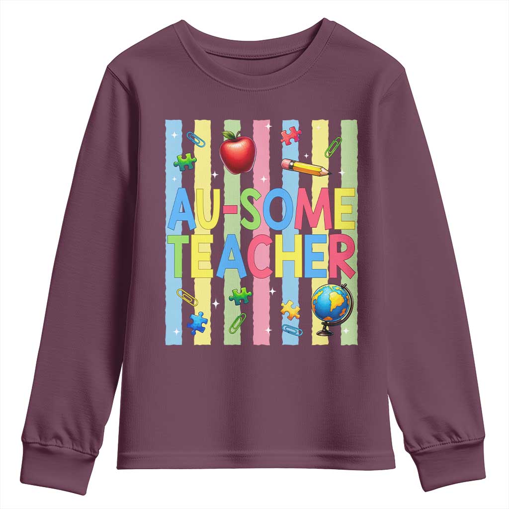 Special Ed Teacher Autism Acceptance Youth Sweatshirt Au Some Teacher