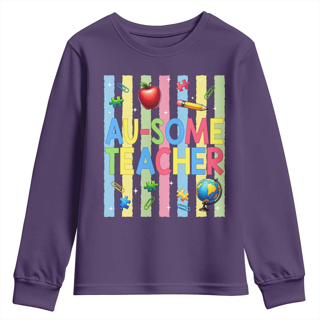 Special Ed Teacher Autism Acceptance Youth Sweatshirt Au Some Teacher