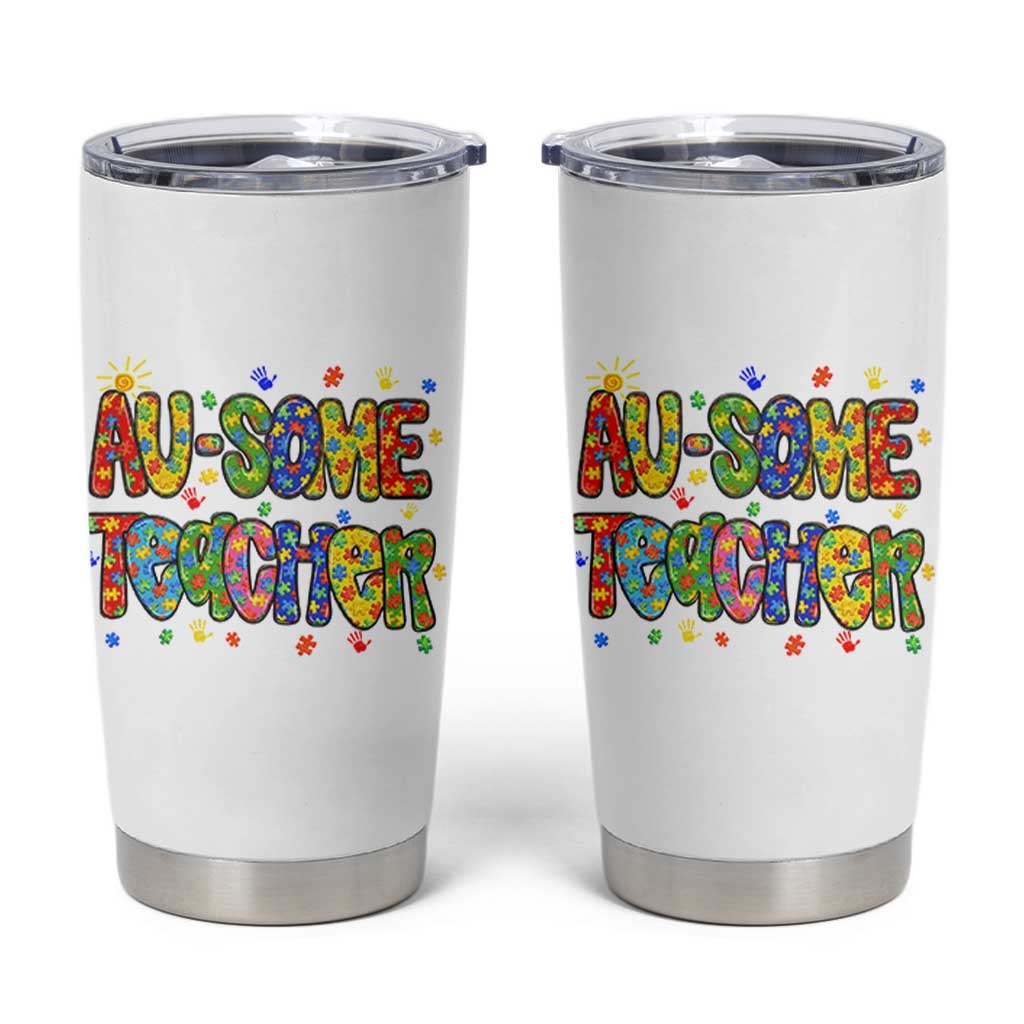 Autism Acceptance Special Education Teacher Tumbler Cup Au Some Teacher