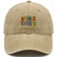 Autism Acceptance Special Education Teacher Washed Cotton Baseball Cap Au Some Teacher