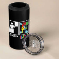 Funny Au Some Teacher 4 in 1 Can Cooler Tumbler Autism Acceptance Special Education Gift