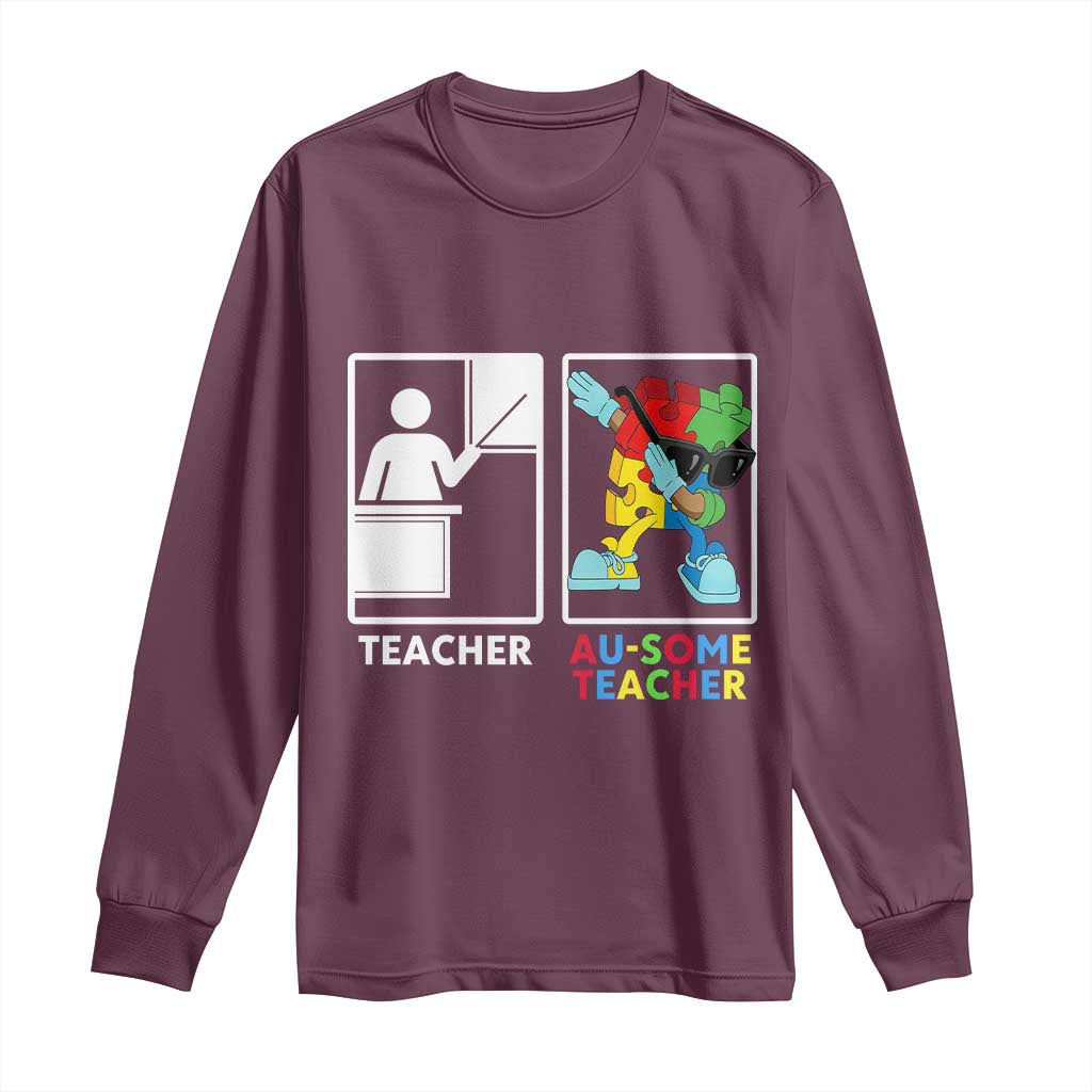 Funny Au Some Teacher Long Sleeve Shirt Autism Acceptance Special Education Gift