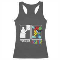 Funny Au Some Teacher Racerback Tank Top Autism Acceptance Special Education Gift