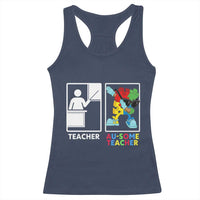 Funny Au Some Teacher Racerback Tank Top Autism Acceptance Special Education Gift