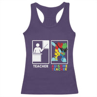 Funny Au Some Teacher Racerback Tank Top Autism Acceptance Special Education Gift