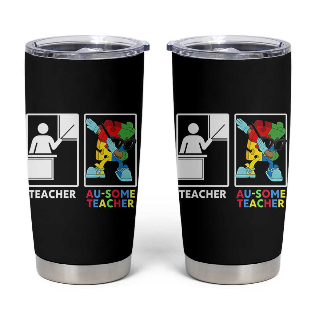 Funny Au Some Teacher Tumbler Cup Autism Acceptance Special Education Gift