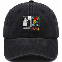 Funny Au Some Teacher Washed Cotton Baseball Cap Autism Acceptance Special Education Gift