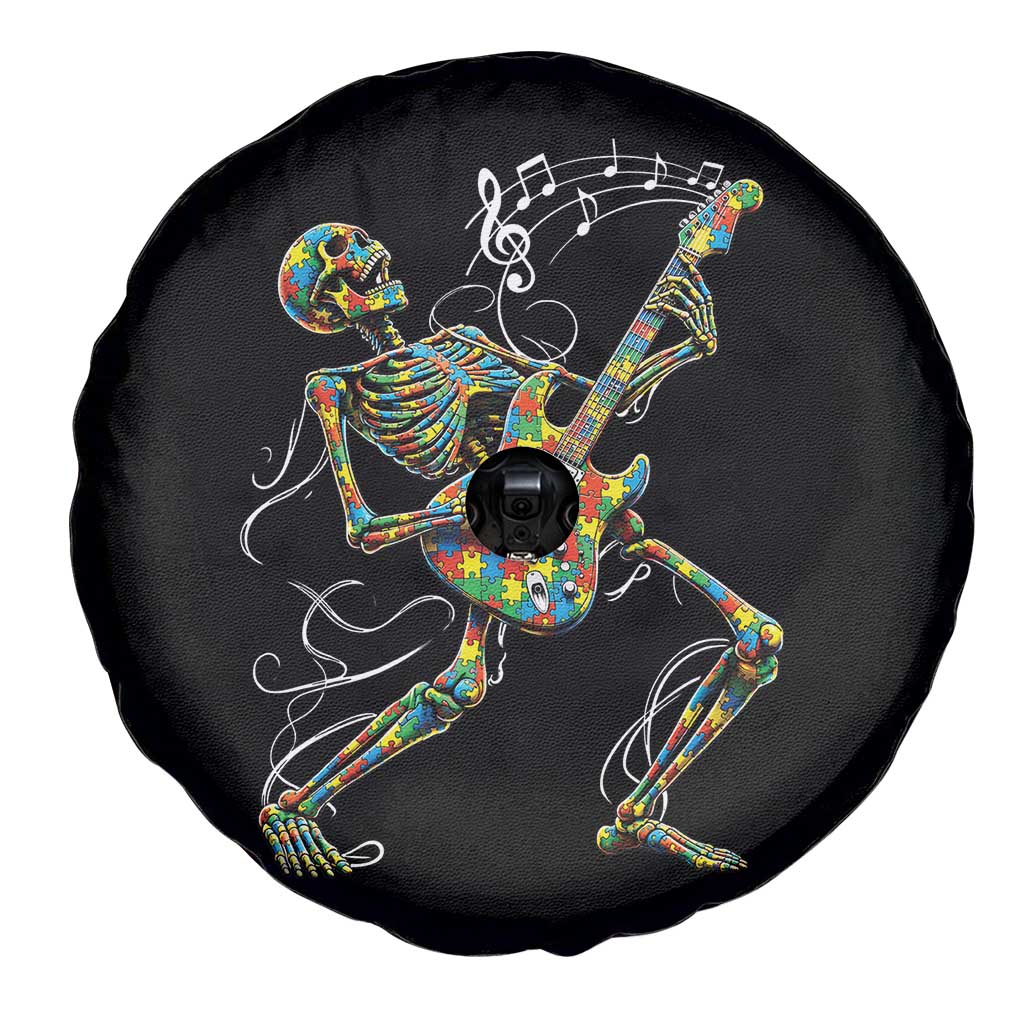 Autism Acceptance Rock Guitar Skeleton Spare Tire Cover Music Lover
