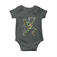 Autism Acceptance Rock Guitar Skeleton Baby Onesie Music Lover